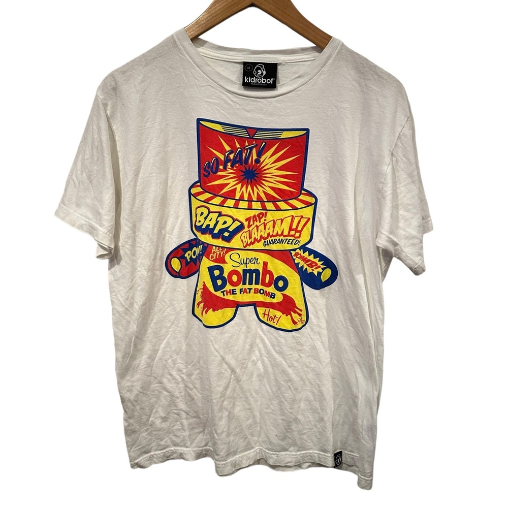 Kidrobot logo screen tee Tshirt cotton‎ top white medium M Japan collaboration